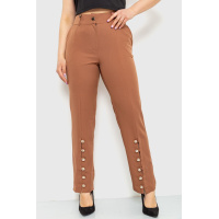 Женские классические брюки прямого кроя цвет Коричневый 102R287