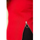 Майка женская, с декоративными молниями, красного цвета, 180R232