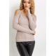 Жіночий светр з відкритими плечами, світло-бежевого кольору, 131R9068