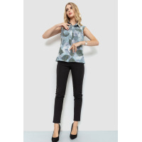 Блуза без рукавов с принтом, цвет джинс, 102R068-7