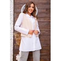 Женская рубашка, с жилетом в бело-бежевую полоску, 119R320-1