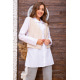 Жіноча сорочка, з жилетом в біло-бежеву смужку, 119R320-1