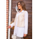 Женская рубашка, с жилетом в бело-бежевую полоску, 119R320-1