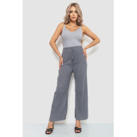 Штаны женские свободного кроя в рубчик, цвет серый, 220R017