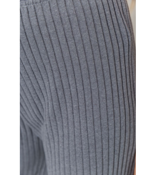 Штани жіночі вільного крою в рубчик, колір сірий, 220R017