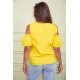 Нарядная блуза с рюшей желтого цвета 172R23-1