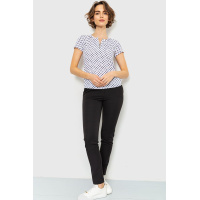 Блуза в горох, цвет бело-синий, 230R112-8