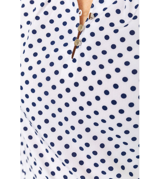 Блуза в горох, колір біло-синій, 230R112-8