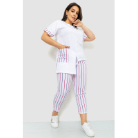 Костюм женский повседневный батал, цвет белый, 102R5170