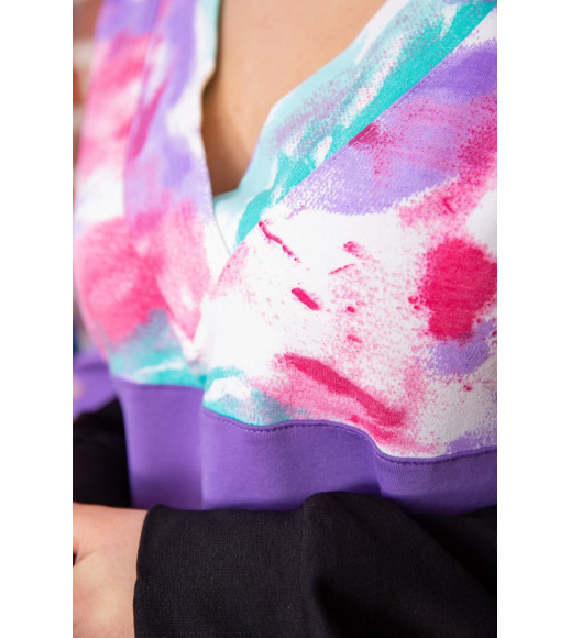 Принтованный женский свитшот, сиренево-розовый цвета, 102R5138
