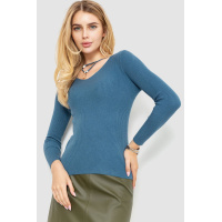 Кофта женская в рубчик, цвет джинс, 204R037