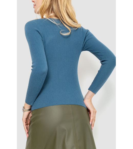 Кофта женская в рубчик, цвет джинс, 204R037