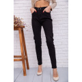 Жіночі стрейчеві джинси американки чорного кольору 131R2023