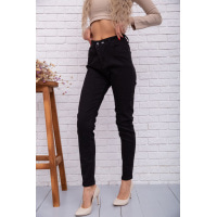 Женские стрейчевые джинсы американки черного цвета 131R2023