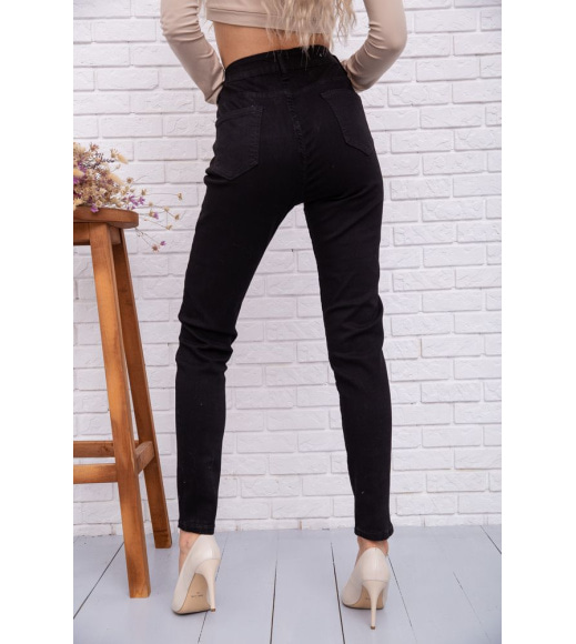 Жіночі стрейчеві джинси американки чорного кольору 131R2023