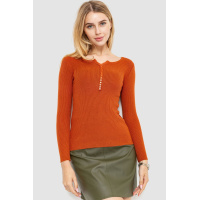 Кофта жеснкая базовая в рубчик, цвет терракотовый, 204R002