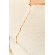 Кофта жіноча базова в рубчик, колір кремовий, 204R002