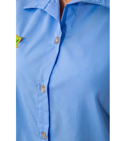 Жіноча сорочка без рукавів, блакитного кольору с вишивкою, 172R205