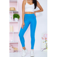Женские леггинсы, с высокой талией, цвет Голубой, 172R249