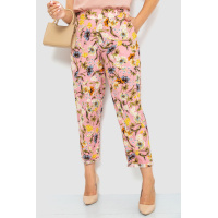 Штаны женские летние с цветочным принтом, цвет розовый, 102R5182-2