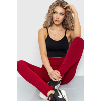 Лосины женские в рубчик, цвет бордовый, 205R606