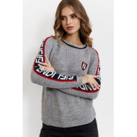 Свитер женский вязаный, цвет серый, 167R001-2