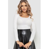 Кофта женская в рубчик, цвет белый, 204R054