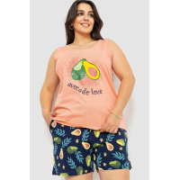Пижама женская батал, цвет персиково-синий, 219RM-8005