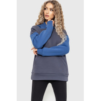 Худи женский на флисе, цвет серо-синий, 102R312