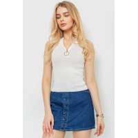 Майка-топ женская укороченная, цвет молочный, 204R010
