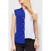 Блуза з принтом, колір електрик, 230R99-11