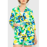 Костюм женский с цветочным принтом, цвет зелено-желтый, 115R0451