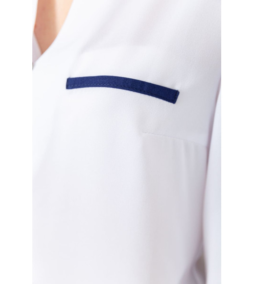 Блуза класична, колір біло-синій, 230R051