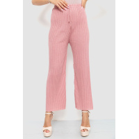 Штаны женские свободного кроя в рубчик, цвет пудровый, 220R017