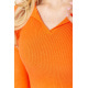 Кофта женская в рубчик, цвет оранжевый, 204R015