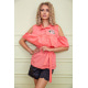 Нарядная блуза с рюшей персикового цвета 172R23-1