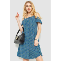 Сарафан с принтом, цвет сине-зеленый, 230R161-3