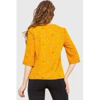 Блуза с цветочным принтом, цвет горчичный, 230R150-6