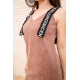 Сукня-сарафан з еко-замші, колір Бежевий, 104R005-1