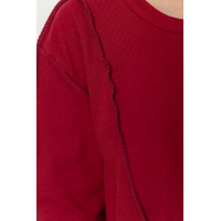 Жіночий лонгслів в рубчик, колір бордовий, 102R325
