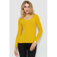 Кофта женская в рубчик, цвет горчичный, 204R037