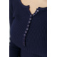Кофта жіноча базова в рубчик, колір темно-синій, 204R002