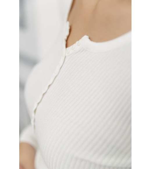 Кофта жіноча базова в рубчик, колір білий, 204R002