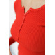 Кофта жіноча базова в рубчик, колір червоний, 204R002