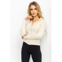 Кофта женская в рубчик, цвет молочный, 131R151897