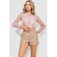 Блуза женская гипюровая классическая, цвет пудровый, 204R150