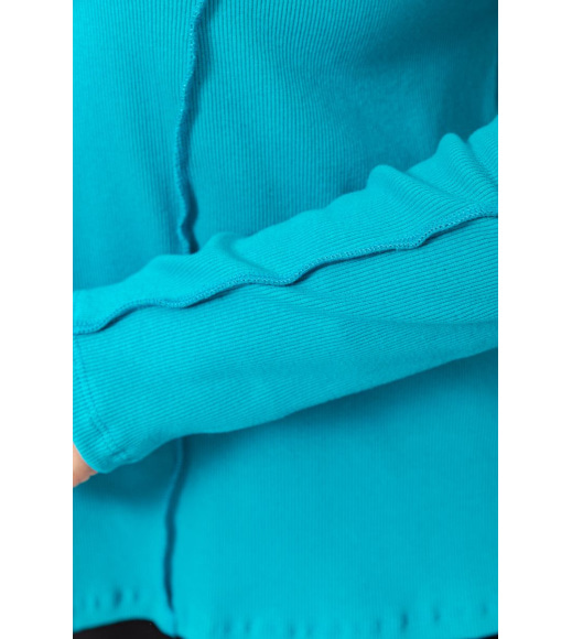 Лонгслив женский полубатал, цвет бирюзовый, 102R325-1