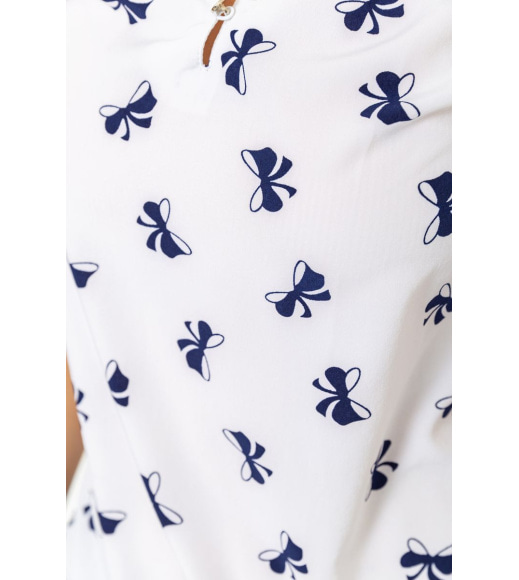 Блуза з принтом, колір біло-синій, 230R112-1