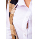 Женская рубашка, с декором в клетку, бело-коричневого цвета, 119R321-1
