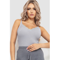 Майка женская в рубчик, цвет серый, 204R020-1